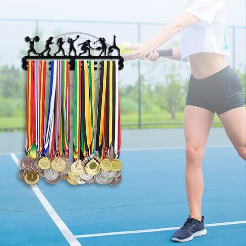 PH PandaHall Medal Hanger Display Rack Hanger Awards Ribbon Holder Medal Hook Race Medal Display Wall Mount Medals Frame for Wall Over 50 Medals Easy to Install in Saudi Arabia