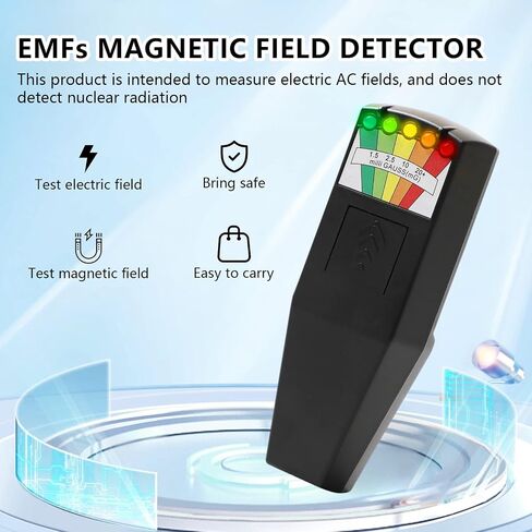 LED Magnetic Field Detector Ghost Hunting Paranormal Equipment Tester Portable Counter (Black, 1 PC) in Saudi Arabia