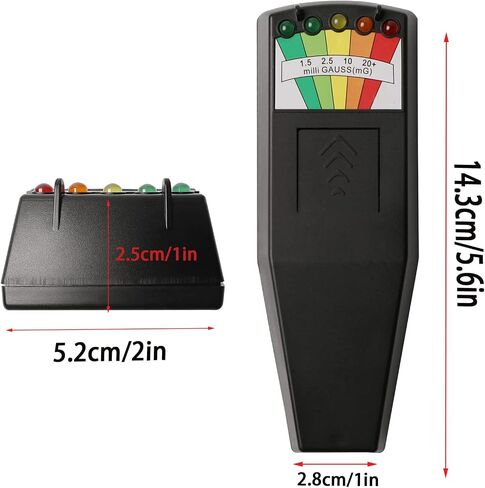 LED Magnetic Field Detector Ghost Hunting Paranormal Equipment Tester Portable Counter (Black, 1 PC) in Saudi Arabia