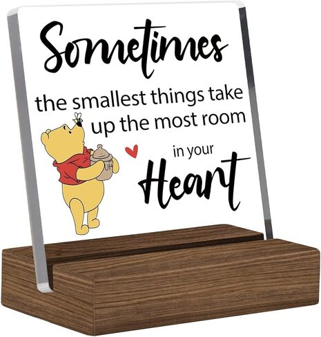 لافتة ديكور مكتبية شفافة مع حامل خشبي، ملهمة ومضحكة من ويني ذا بوه، علامة ديكور لوحة إيجابية مثالية لغرفة النوم المنزلية أو هدية عيد ميلاد المكتب لأفراد عائلة الأصدقاء in Kuwait