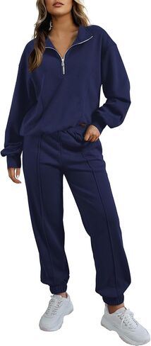 Herseas Women 2 Piece Outfits Sweatsuit Sweatshirt Sweatpants Tracksuit Sweat Lounge Matching Set 2024 Fall Trendy in Saudi Arabia