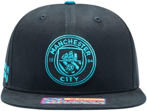 مانشستر سيتي - قبعة Locale Flat Peak Snapback باللون الأسود in Saudi Arabia