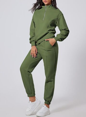 Herseas Women 2 Piece Outfits Sweatsuit Sweatshirt Sweatpants Tracksuit Sweat Lounge Matching Set 2024 Fall Trendy in Saudi Arabia