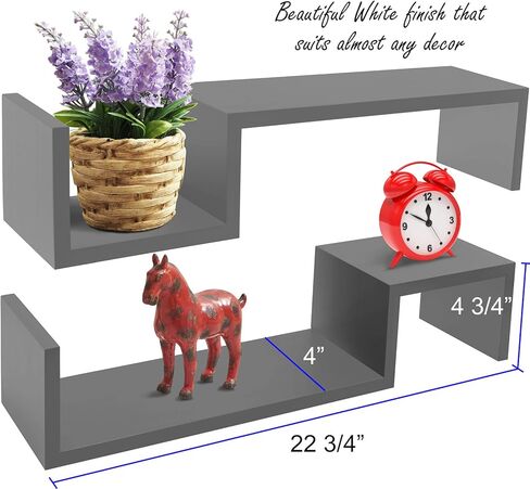 أرفف حائط عائمة من جرينكو، لمسة نهائية إسبرسو (2 قطعة) | أرفف مثبتة على الحائط، تخزين، رف معلق/عائم، رف كتب، منظم كتب | غرفة النوم، المرحاض، الحمام، المزرعة، الجدار، ديكور الحمام in Kuwait