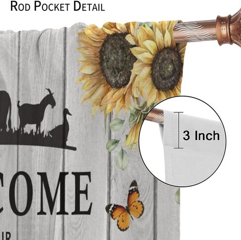 Cow Printed Window Curtains,Western Farms Black and White Cattle Living Room Barn Curtains 42x63in in Saudi Arabia