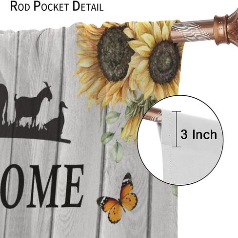 Cow Printed Window Curtains,Western Farms Black and White Cattle Living Room Barn Curtains 42x63in in Saudi Arabia
