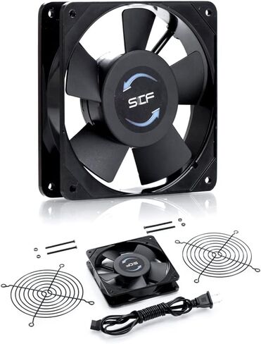 AXIAL 12025، مروحة مافن هادئة، 110 فولت 115 فولت 120 فولت تيار متردد 120 مم × 25 مم مروحة تبريد محورية كرة مزدوجة للمعدات الإلكترونية in Kuwait