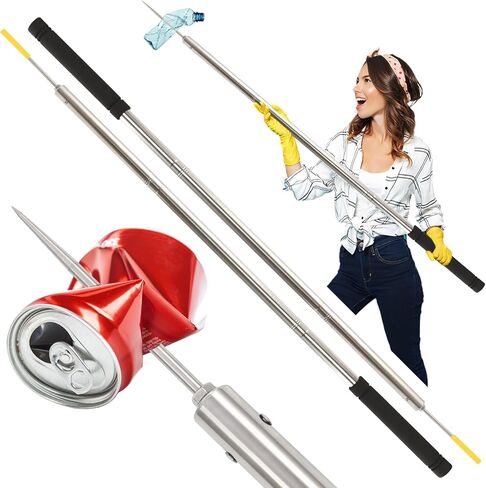 Trash Pickup Tool,48Inch Trash Picker Upper Grabber High-Duty Stainless Steels Tip Lightweight & Reinforcement Garbage Debris Nabber Litter Picker Grabber Durability Reacher Yard Stick in Saudi Arabia
