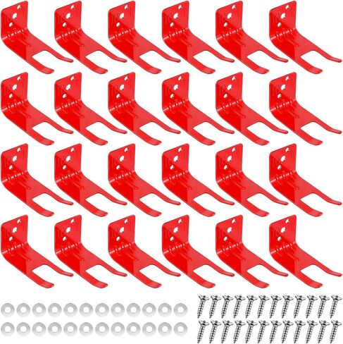 24 مجموعة من دعامات طفاية الحريق العالمية بسعة 5-13 رطل، طفاية حريق على شكل شوكة مع فتحات للجسم، حامل شماعات طفايات الحريق لطفايات المياه الجافة والماء، أحمر in Saudi Arabia