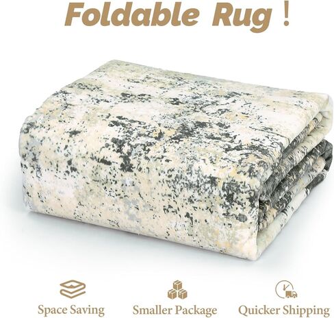 سجادة منطقة قابلة للغسل مقاس 6x9 من CAROMIO، سجادة تجريدية حديثة، سجادة كبيرة لغرفة المعيشة غير قابلة للانزلاق، سجادة أرضية ملونة ناعمة لغرفة النوم لغرفة نوم الأطفال والمطبخ، وردي/أصفر in Kuwait