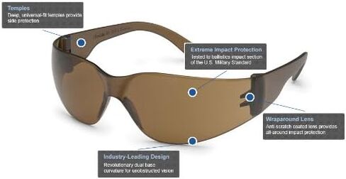 Gateway Safety 469M UL-Certified StarLite Safety Glasses, Blue Mirror Lens, Gray Temple (Pack of 10) in Saudi Arabia