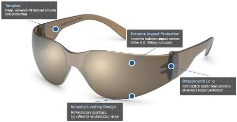 Gateway Safety 469M UL-Certified StarLite Safety Glasses, Blue Mirror Lens, Gray Temple (Pack of 10) in Saudi Arabia