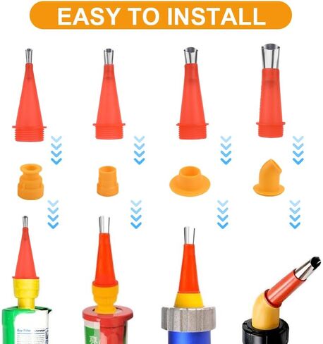 33-in-1 Universal Caulking Kit: Durable Stainless-Steel Nozzle Set with Integrated Rubber Tools for Kitchen and Bathroom Applications in Kuwait