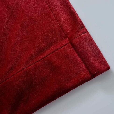 Melodieux 100% Blackout Velvet Curtains for Bedroom Living Room - Super Soft - Thermal Insulated Drapes with Black Liner, 52 by 84 Inch, Red (2 Panels) in Saudi Arabia