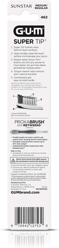 GUM - 460RGB Super Tip Toothbrush, Full Soft Bristles with Bonus Proxabrush Go-Between in Saudi Arabia