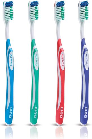 GUM - 460RGB Super Tip Toothbrush, Full Soft Bristles with Bonus Proxabrush Go-Between in Saudi Arabia
