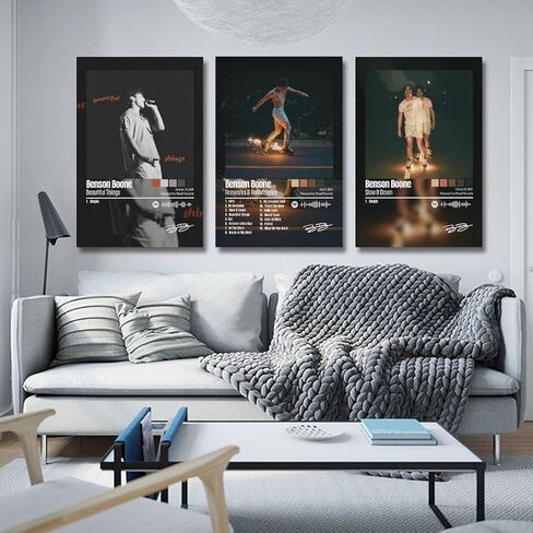 oooac A Set of 3 album canvas posters,Benson Boone Poster Fireworks & Rollerblades Poster, Album Aesthetics 3 Piece Set,8x12IN Canvas Prints Unframed Set of 3 in Saudi Arabia