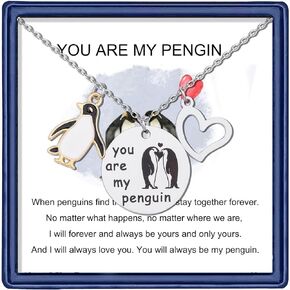Haoze Cute Penguin Gifts for Women Girls Always Remember You are Braver Than You Believe Inspirational Necklace Birthday Gifts for Teen Girls Penguin Lover Jewelry Gifts