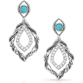 Montana Silversmiths Western Lifestyle Turquoise Post/Stud Earrings (Twisted in Time)