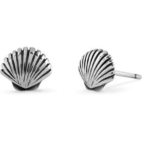 Boma Jewelry Sterling Silver Clam Seashell Stud Earring