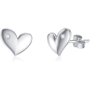 أقراط على شكل قلب من الذهب عيار 14 قيراط من MRENITE للنساء مع مكعب زركونيا من الذهب الحقيقي على شكل قلب أقراط مجوهرات هدية لها in Kuwait