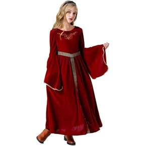 Deboyar Girls Medieval Renaissance Royal Court Dress Queen Kids Princess Costume Halloween Cosplay