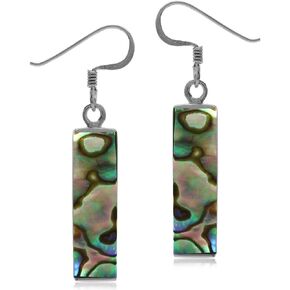 Silvershake Mondern Long Bar linear 925 Sterling Silver Dangle Hook Earrings