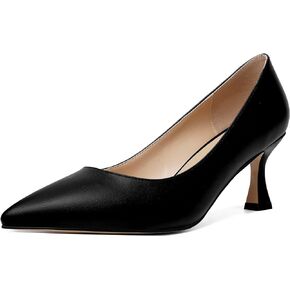Womens Matte Dress Slip On Pointed Toe Wedding Stiletto Mid Heel Pumps Shoes 2.5 Inch