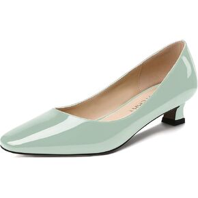 SKYSTERRY Women's Patent Slip On Square Toe Office Casual Spool Low Heel Pumps Shoes 1.5 Inch