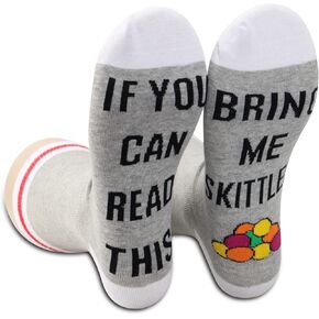 POFULL Foodie Gift Snacks Lover Gift If You Can Read This Bring Me A Snack Novely Socks For Women Girls