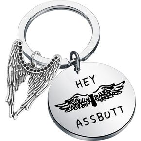 MYOSPARK TV Show Castiel Inspired Gift Hey Assbutt Keychain Jewelry Gift for Fans