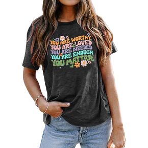 You Matter Shirt Women Teacher Inspirational Tee Top Mental Health Awareness Shirt
