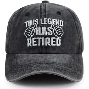 Xpayzere This Legend Has Retired Baseball Cap for Men Women Retirees, Funny Adjustable Washed Cotton Embroidered Hat