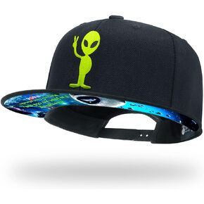 tilgomedal Snapback Hats for Men Skull Embroidery Adjustable Solid Flat Bill Hat Unisex Baseball Caps
