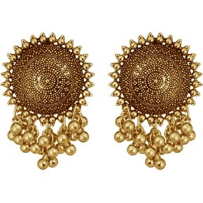 Jwellmart Indian Lightweight Oxidized Finish Stylish Statement Ghungroo Studs Fashion Earrings Jewellery