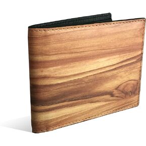 arcPress RFID Blocking Modern Bifold Wallet with Wood, Concrete, and Architectural Design Finish (Wood)