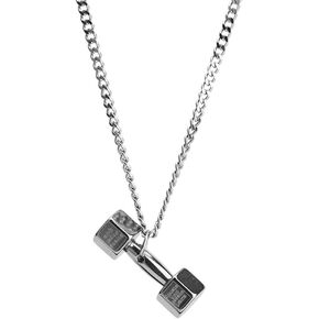 K-POP Dumbbell Pendant Chain Necklace for Men Women Boys Punk Hip Hop Fitness Gym Barbell Crossfit Adjustable Stainless Steel Necklace Sports Weightlifters Couple Necklace Boyfriend Girlfriend Son Xmas