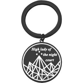 AKTAP Night Court Jewelry Court of Thorns Roses Book Keychain Acotar court Symbols Sarah J Fans Gifts (Night Court Keychain)
