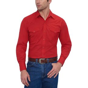 ELY CATTLEMAN Men's Long Sleeve Solid Western Shirt