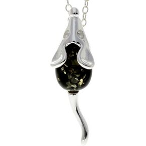 SilverAmber Jewellery - Genuine Baltic Amber & Sterling Silver Little Mouse Pendant without Chain - GL2009