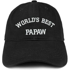 Trendy Apparel Shop World's Best Papaw Embroidered Soft Crown 100% Brushed Cotton Cap