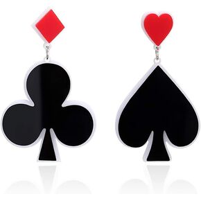 Playing Cards Pattern Drop Earring Fashion Party Gift Charms Hearts Spades Plum Poker Acrylic Earring Jewelry