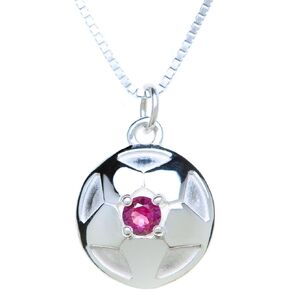 Kyle Jewelry Sterling Silver Soccer Ball Birthstone Pendant