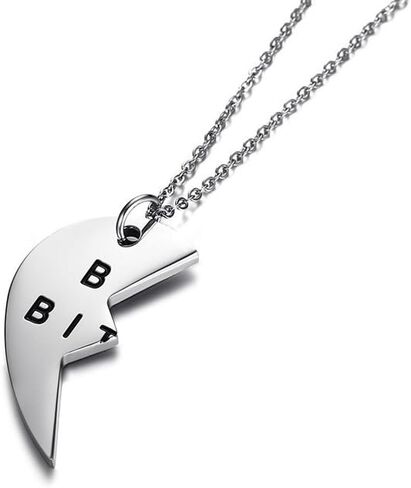 Mealguet مجوهرات الفولاذ المقاوم للصدأ سبليت مطابقة شكل قلب أفضل الكلبات BFF أفضل صديق القلائد ل 3 Bestie، 3 سلاسل in Kuwait