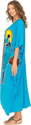 SHU-SHI Womens Long Kaftan Dress Beach Maxi Cover Up Casual Plus Size Dresses Coverup in Saudi Arabia