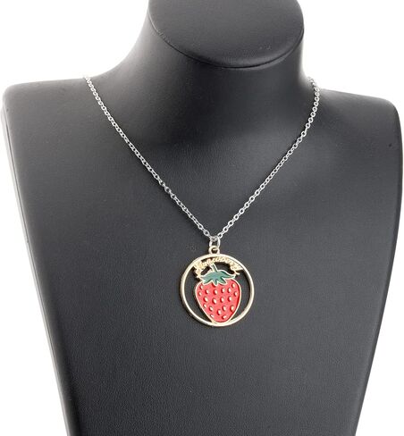 WSNANG Sweet Fruit Jewelry Avocado/Strawberry/Watermelon/Orange/Cherry Necklace Fruit Style Necklace Gift for Women Girls in Saudi Arabia