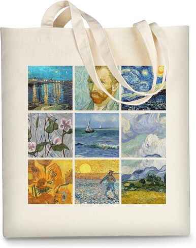 Canvas Tote Bag for Women, Aesthetic Cute Grocery Grocery Reusable Cotton Gift Bag for School in Kuwait