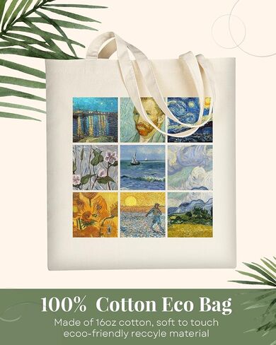 Canvas Tote Bag for Women, Aesthetic Cute Grocery Grocery Reusable Cotton Gift Bag for School in Kuwait