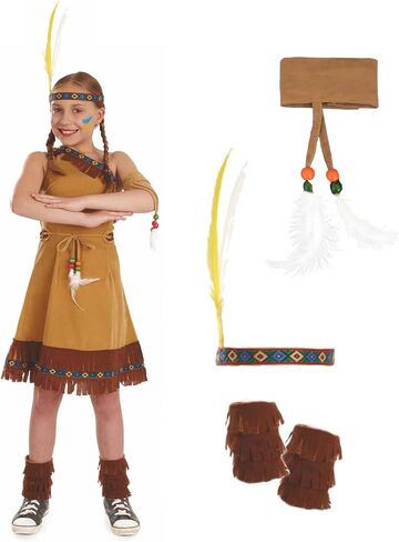 زي Fun Shack Girls الأصلي للفتيات، زي Sacagawea للفتيات، زي الأطفال الأمريكيين الأصليين in Saudi Arabia