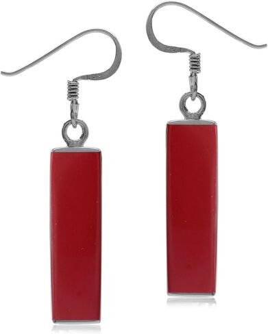 Silvershake Mondern Long Bar linear 925 Sterling Silver Dangle Hook Earrings in Saudi Arabia